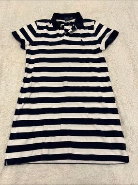 Polo by Ralph Lauren Navy & White Striped Polo Shirt Dress